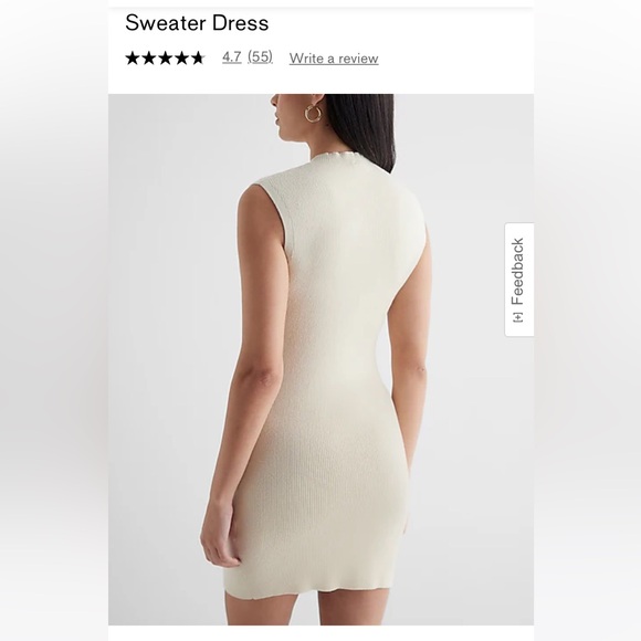 RIBBED MOCK NECK SLEEVELESS MINI SWEATER DRESS - Picture 3 of 4